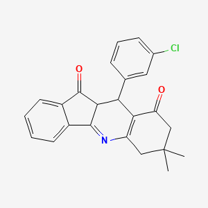 molecular formula C24H20ClNO2 B5150651 10-(3-chlorophenyl)-7,7-dimethyl-7,8,10,10a-tetrahydro-6H-indeno[1,2-b]quinoline-9,11-dione 