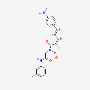 2-(5-{3-[4-(dimethylamino)phenyl]-2-propen-1-ylidene}-2,4-dioxo-1,3-thiazolidin-3-yl)-N-(3,4-dimethylphenyl)acetamide