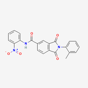 molecular formula C22H15N3O5 B5150674 2-(2-methylphenyl)-N-(2-nitrophenyl)-1,3-dioxo-5-isoindolinecarboxamide 