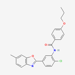 molecular formula C24H21ClN2O3 B5150690 N-[2-chloro-5-(6-methyl-1,3-benzoxazol-2-yl)phenyl]-4-propoxybenzamide 