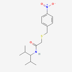 molecular formula C16H24N2O3S B5150740 N-(1-isopropyl-2-methylpropyl)-2-[(4-nitrobenzyl)thio]acetamide 
