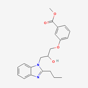 molecular formula C21H24N2O4 B5150747 methyl 3-[2-hydroxy-3-(2-propyl-1H-benzimidazol-1-yl)propoxy]benzoate 