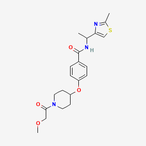 molecular formula C21H27N3O4S B5150767 4-{[1-(methoxyacetyl)-4-piperidinyl]oxy}-N-[1-(2-methyl-1,3-thiazol-4-yl)ethyl]benzamide 