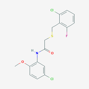 molecular formula C16H14Cl2FNO2S B5150791 2-[(2-chloro-6-fluorobenzyl)thio]-N-(5-chloro-2-methoxyphenyl)acetamide 
