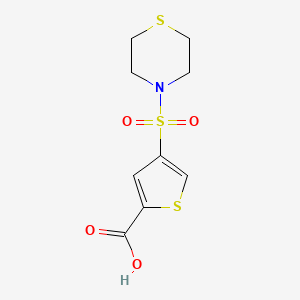 molecular formula C9H11NO4S3 B5150801 4-(4-thiomorpholinylsulfonyl)-2-thiophenecarboxylic acid 