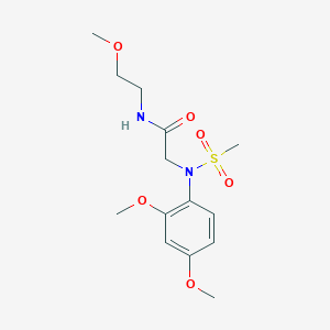 molecular formula C14H22N2O6S B5150806 N~2~-(2,4-dimethoxyphenyl)-N~1~-(2-methoxyethyl)-N~2~-(methylsulfonyl)glycinamide 