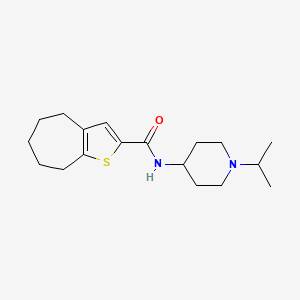 molecular formula C18H28N2OS B5150832 N-(1-isopropyl-4-piperidinyl)-5,6,7,8-tetrahydro-4H-cyclohepta[b]thiophene-2-carboxamide 