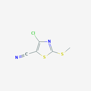 molecular formula C5H3ClN2S2 B515084 4-Chloro-2-(methylsulfanyl)-1,3-thiazole-5-carbonitrile CAS No. 120891-11-4
