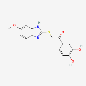 1-(3,4-dihydroxyphenyl)-2-[(6-methoxy-1H-benzimidazol-2-yl)thio]ethanone