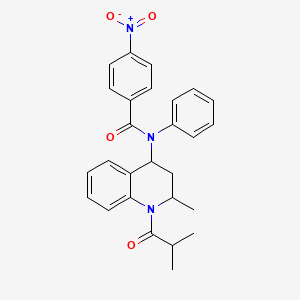 molecular formula C27H27N3O4 B5150873 N-(1-isobutyryl-2-methyl-1,2,3,4-tetrahydro-4-quinolinyl)-4-nitro-N-phenylbenzamide 
