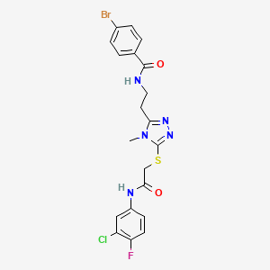 molecular formula C20H18BrClFN5O2S B5150880 4-bromo-N-{2-[5-({2-[(3-chloro-4-fluorophenyl)amino]-2-oxoethyl}thio)-4-methyl-4H-1,2,4-triazol-3-yl]ethyl}benzamide 