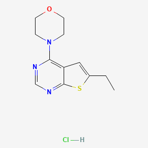 molecular formula C12H16ClN3OS B5150888 6-ethyl-4-(4-morpholinyl)thieno[2,3-d]pyrimidine hydrochloride 