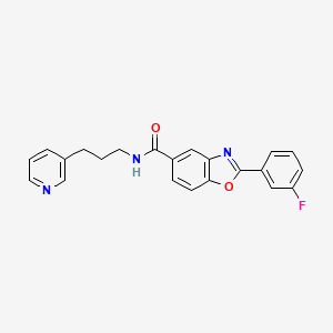 2-(3-fluorophenyl)-N-[3-(3-pyridinyl)propyl]-1,3-benzoxazole-5-carboxamide