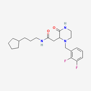 molecular formula C21H29F2N3O2 B5150945 N-(3-cyclopentylpropyl)-2-[1-(2,3-difluorobenzyl)-3-oxo-2-piperazinyl]acetamide 