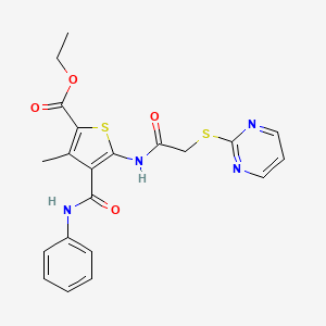 ethyl 4-(anilinocarbonyl)-3-methyl-5-{[(2-pyrimidinylthio)acetyl]amino}-2-thiophenecarboxylate