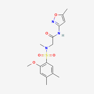 molecular formula C16H21N3O5S B5150973 N~2~-[(2-methoxy-4,5-dimethylphenyl)sulfonyl]-N~2~-methyl-N~1~-(5-methyl-3-isoxazolyl)glycinamide 