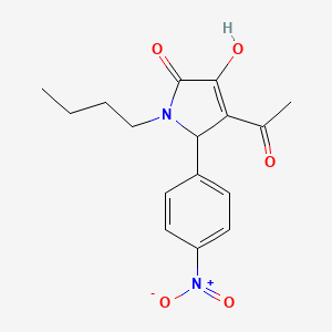 molecular formula C16H18N2O5 B5150979 4-acetyl-1-butyl-3-hydroxy-5-(4-nitrophenyl)-1,5-dihydro-2H-pyrrol-2-one 