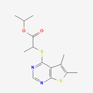 molecular formula C14H18N2O2S2 B5150990 isopropyl 2-[(5,6-dimethylthieno[2,3-d]pyrimidin-4-yl)thio]propanoate 