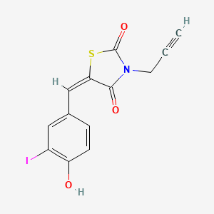 molecular formula C13H8INO3S B5150993 5-(4-hydroxy-3-iodobenzylidene)-3-(2-propyn-1-yl)-1,3-thiazolidine-2,4-dione 