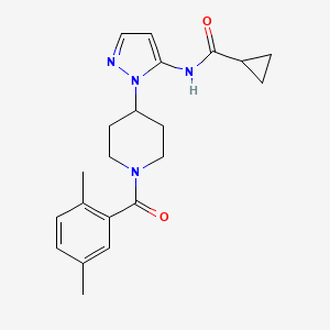 molecular formula C21H26N4O2 B5151003 N-{1-[1-(2,5-dimethylbenzoyl)-4-piperidinyl]-1H-pyrazol-5-yl}cyclopropanecarboxamide 