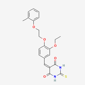 molecular formula C22H22N2O5S B5151007 5-{3-ethoxy-4-[2-(2-methylphenoxy)ethoxy]benzylidene}-2-thioxodihydro-4,6(1H,5H)-pyrimidinedione 