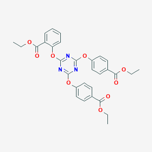 Ethyl 2-({4,6-bis[4-(ethoxycarbonyl)phenoxy]-1,3,5-triazin-2-yl}oxy)benzoate
