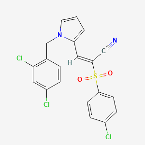 molecular formula C20H13Cl3N2O2S B5151032 2-[(4-chlorophenyl)sulfonyl]-3-[1-(2,4-dichlorobenzyl)-1H-pyrrol-2-yl]acrylonitrile 