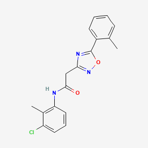 molecular formula C18H16ClN3O2 B5151046 N-(3-chloro-2-methylphenyl)-2-[5-(2-methylphenyl)-1,2,4-oxadiazol-3-yl]acetamide 