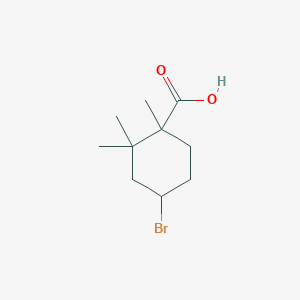 molecular formula C10H17BrO2 B515105 4-Bromo-1,2,2-trimethylcyclohexanecarboxylic acid 