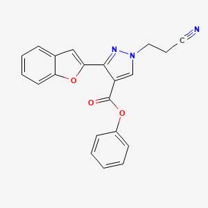 phenyl 3-(1-benzofuran-2-yl)-1-(2-cyanoethyl)-1H-pyrazole-4-carboxylate