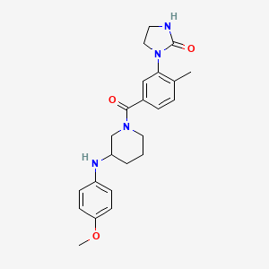 molecular formula C23H28N4O3 B5151130 1-[5-({3-[(4-methoxyphenyl)amino]-1-piperidinyl}carbonyl)-2-methylphenyl]-2-imidazolidinone 