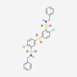 molecular formula C26H22Cl2N2O6S3 B5151154 3,3'-sulfonylbis(N-benzyl-6-chlorobenzenesulfonamide) 