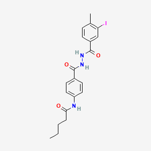 molecular formula C20H22IN3O3 B5151156 N-(4-{[2-(3-iodo-4-methylbenzoyl)hydrazino]carbonyl}phenyl)pentanamide 