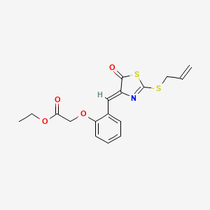 molecular formula C17H17NO4S2 B5151214 ethyl (2-{[2-(allylthio)-5-oxo-1,3-thiazol-4(5H)-ylidene]methyl}phenoxy)acetate 