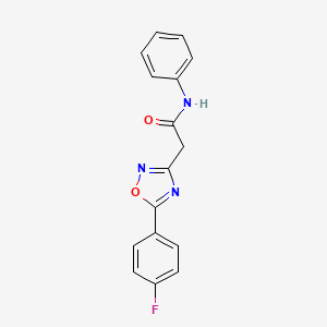 molecular formula C16H12FN3O2 B5151235 2-[5-(4-fluorophenyl)-1,2,4-oxadiazol-3-yl]-N-phenylacetamide 