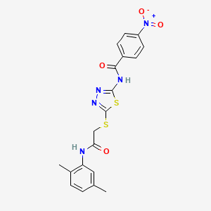 molecular formula C19H17N5O4S2 B5151240 N-[5-({2-[(2,5-dimethylphenyl)amino]-2-oxoethyl}thio)-1,3,4-thiadiazol-2-yl]-4-nitrobenzamide 