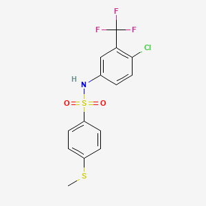 molecular formula C14H11ClF3NO2S2 B5151246 N-[4-chloro-3-(trifluoromethyl)phenyl]-4-(methylthio)benzenesulfonamide 