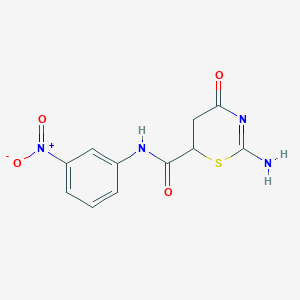 molecular formula C11H10N4O4S B5151251 2-amino-N-(3-nitrophenyl)-4-oxo-5,6-dihydro-4H-1,3-thiazine-6-carboxamide 