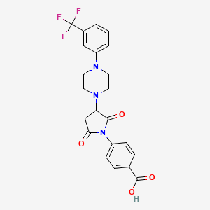 molecular formula C22H20F3N3O4 B5151279 4-(2,5-dioxo-3-{4-[3-(trifluoromethyl)phenyl]-1-piperazinyl}-1-pyrrolidinyl)benzoic acid 