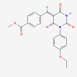 molecular formula C21H18N2O6 B5151282 methyl 4-{[1-(4-ethoxyphenyl)-2,4,6-trioxotetrahydro-5(2H)-pyrimidinylidene]methyl}benzoate 