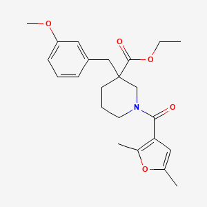 molecular formula C23H29NO5 B5151296 ethyl 1-(2,5-dimethyl-3-furoyl)-3-(3-methoxybenzyl)-3-piperidinecarboxylate 