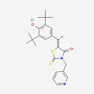 molecular formula C24H28N2O2S2 B5151304 5-(3,5-di-tert-butyl-4-hydroxybenzylidene)-3-(3-pyridinylmethyl)-2-thioxo-1,3-thiazolidin-4-one 