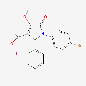 molecular formula C18H13BrFNO3 B5151315 4-acetyl-1-(4-bromophenyl)-5-(2-fluorophenyl)-3-hydroxy-1,5-dihydro-2H-pyrrol-2-one 