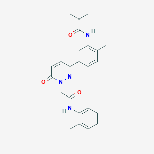 molecular formula C25H28N4O3 B5151319 N-[5-(1-{2-[(2-ethylphenyl)amino]-2-oxoethyl}-6-oxo-1,6-dihydro-3-pyridazinyl)-2-methylphenyl]-2-methylpropanamide 