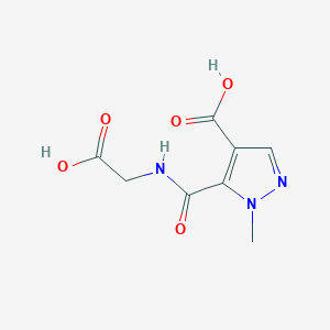molecular formula C8H9N3O5 B5151327 5-{[(carboxymethyl)amino]carbonyl}-1-methyl-1H-pyrazole-4-carboxylic acid 