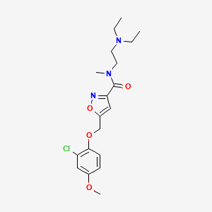 molecular formula C19H26ClN3O4 B5151339 5-[(2-chloro-4-methoxyphenoxy)methyl]-N-[2-(diethylamino)ethyl]-N-methyl-3-isoxazolecarboxamide 