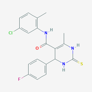 molecular formula C19H17ClFN3OS B5151341 N-(5-chloro-2-methylphenyl)-4-(4-fluorophenyl)-6-methyl-2-thioxo-1,2,3,4-tetrahydro-5-pyrimidinecarboxamide 