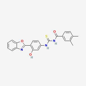 molecular formula C23H19N3O3S B5151376 N-({[4-(1,3-benzoxazol-2-yl)-3-hydroxyphenyl]amino}carbonothioyl)-3,4-dimethylbenzamide 