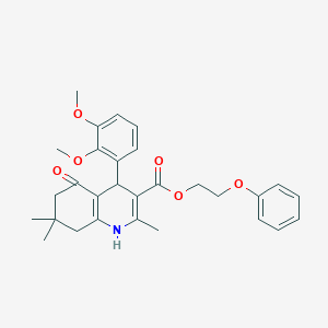 2-phenoxyethyl 4-(2,3-dimethoxyphenyl)-2,7,7-trimethyl-5-oxo-1,4,5,6,7,8-hexahydro-3-quinolinecarboxylate