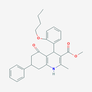 molecular formula C28H31NO4 B5151387 methyl 4-(2-butoxyphenyl)-2-methyl-5-oxo-7-phenyl-1,4,5,6,7,8-hexahydro-3-quinolinecarboxylate 